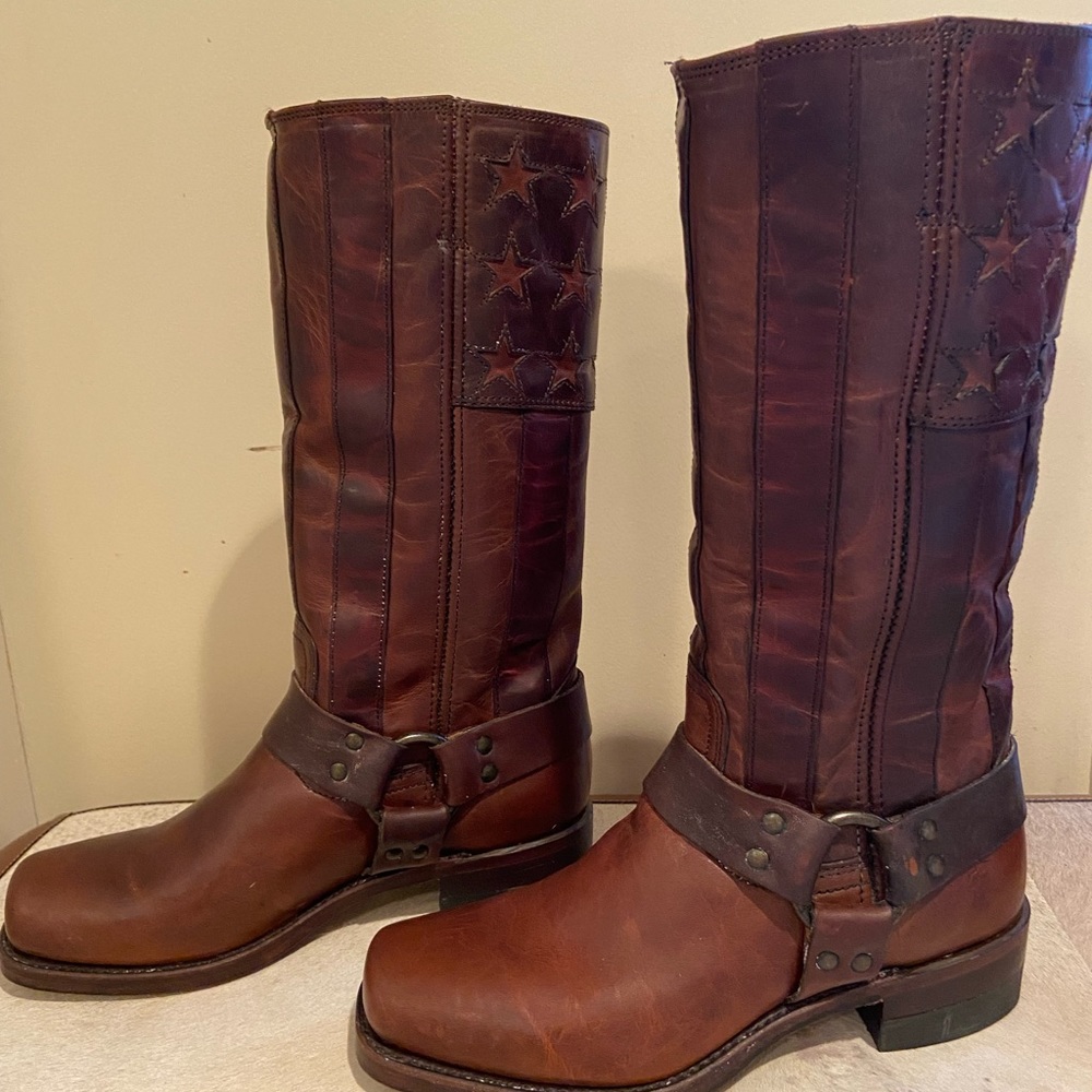 Frye 150th Anniversary Americana harness boots size 8 mens/9.5 women GORGEOUS!!!